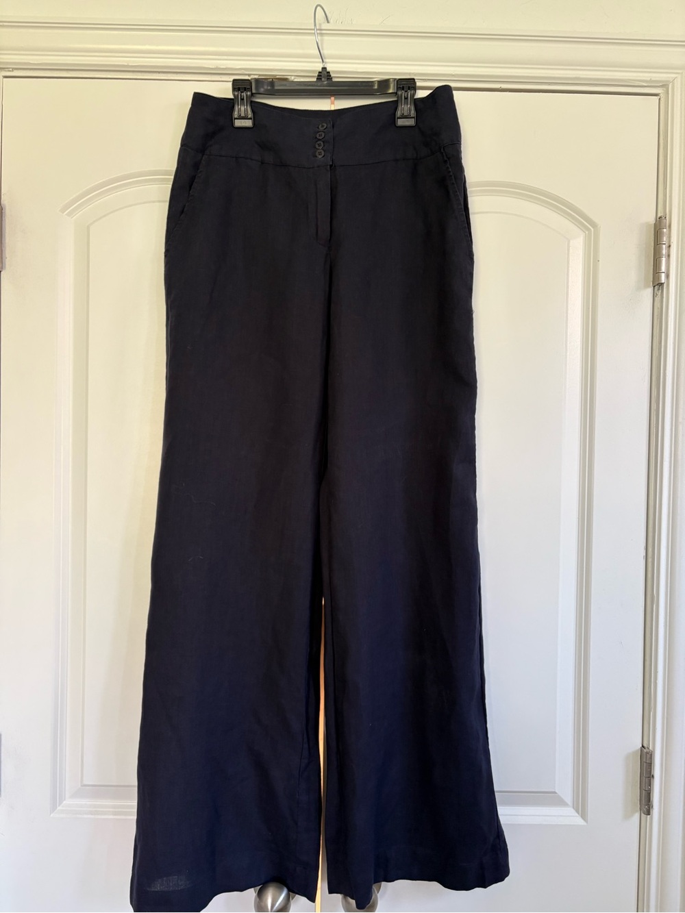 Chelsea & Theodore  Linen Wide-Leg Navy Women’s Pants